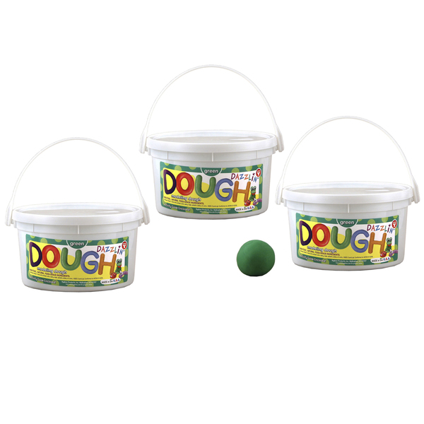 Hygloss Products Dazzlin Dough, Green, 3 lb. Tub, PK3 48302